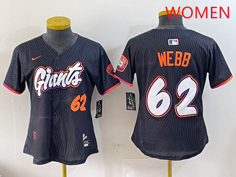 Women San Francisco Giants #62 Webb Black Joint Name Nike 2025 MLB Jersey style 8